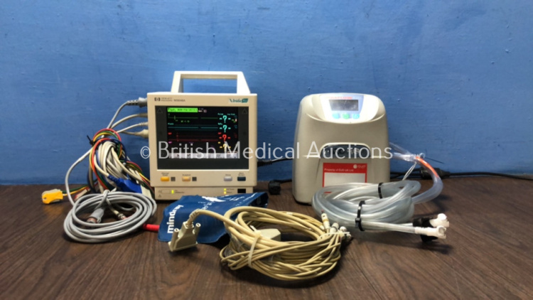 Mixed Lot Including 1 x Hewlett Packard Viridia M3 Patient Monitor (Powers Up) 1 x Philips M3000A Module, 1 x ECG/Resp Lead, 1 x SpO2 Finger Sensor, 1