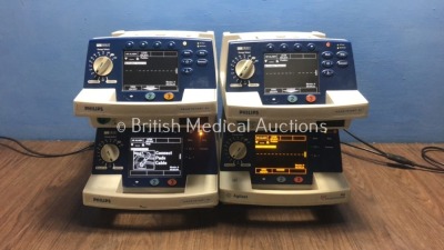 3 x Philips HeartStart XL Smart Biphasic Defibrillators with ECG and Printer Options and 1 x Agilent HeartStart XL Smart Biphasic Defibrillator with E - 2