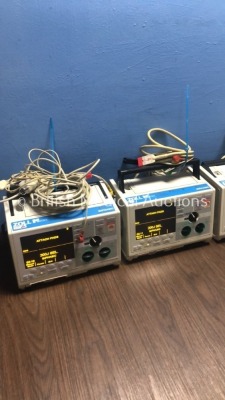 4 x Zoll M Series Defibrillators with Pacer and ECG Options with 4 x Paddle Leads, 4 x 3 Lead ECG Leads and 4 x Batteries (All Power Up When Plugged i - 2