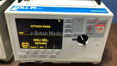 4 x Zoll M Series Defibrillators Including ECG Options with 4 x Paddle Leads, 4 x 3 Lead ECG Leads and 4 x Batteries (All Power Up) *S/N TO7B87693 / T - 2