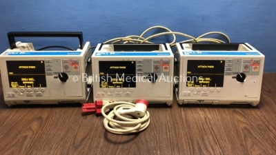 3 x Zoll M Series Defibrillators Including ECG Options with 3 x Paddle Leads (All Power Up with 1 x Missing MFC Cable - See Photo) *S/NT06H2366 / TO7I