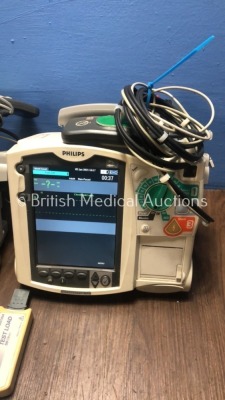 2 x Philips Heartstart MRx Defibrillators Including Pacer, ECG and Printer Option with 2 x Philips M3539A Batteries, 2 x Philips M3538 Module, 2 x Pad - 3