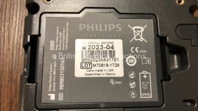 2 x Philips Heartstart FR3 Defibrillators with Batteries - Install Dates 2023-04 / 2022-07 in Cases, 1 with Marks -See Photo (Both Power Up) *C15C-010 - 3