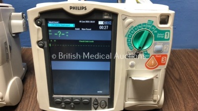 2 x Philips Heartstart MRx Defibrillators Including Pacer, ECG and Printer Option with 2 x Philips M3539A Batteries, 2 x Philips M3538 Module, 2 x Pad - 2