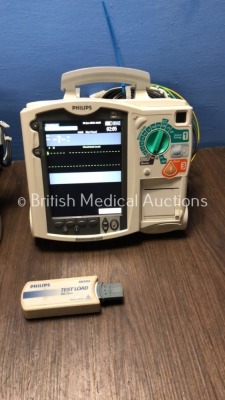 2 x Philips Heartstart MRx Defibrillators Including Pacer, ECG and Printer Options with 2 x Philips M3539A Batteries, 2 x Philips M3538 Module, 2 x Pa - 3