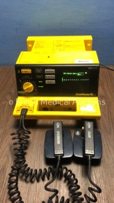 Hewlett Packard CodeMaster XL Defibrillator with ECG and Printer Options and 1 x External Hard Paddles (Powers Up) - 3