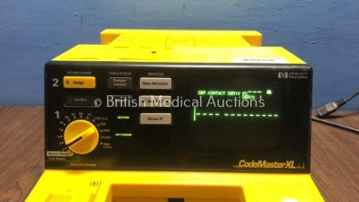 Hewlett Packard CodeMaster XL Defibrillator with ECG and Printer Options and 1 x External Hard Paddles (Powers Up) - 4