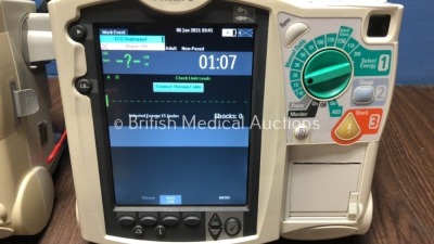 2 x Philips Heartstart MRx Defibrillators Including Pacer, ECG and Printer Option with 2 x Philips M3539A Batteries, 2 x Philips M3538 Module, 2 x Pad - 2