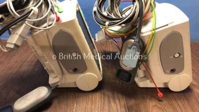 2 x Philips Heartstart MRx Defibrillators Including Pacer, ECG and Printer Option with 2 x Philips M3539A Batteries, 2 x Philips M3538 Module, 2 x Pad - 4