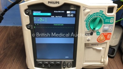 2 x Philips Heartstart MRx Defibrillators Including Pacer, ECG and Printer Option with 2 x Philips M3539A Batteries, 2 x Philips M3538 Module, 2 x Pad - 3