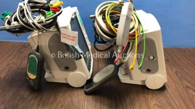 2 x Philips Heartstart MRx Defibrillators Including Pacer, ECG and Printer Option with 2 x Philips M3539A Batteries, 2 x Philips M3538 Module, 2 x Pad - 4