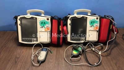 2 x Philips Heartstart MRx Defibrillators with CO2 and Printer Options 1 x Paddle Lead and 2 x CPR Meters (Both Power Up with Donor Battery - Battery