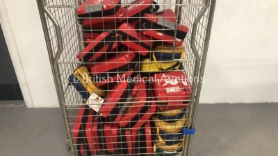 Large Quantity of Philips Red and Yellow Defibrillator Bags and Samaritan PAD Defibrillator Bags in Cage (Not Included)