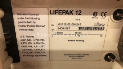 Medtronic Lifepak 12 Biphasic Defibrillator / Monitor Including ECG, NIBP and SpO2 Options *Mfd 2002* (Powers Up with Stock Battery, Battery Not Included) - 3