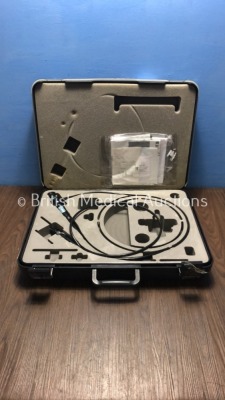 Olympus CYF-3 Fiber Optic Cystoscope in Case - Engineer's Report : Optical System - Bad Fluid Stain and Approximately 30 Broken Fibers, Angulation - S