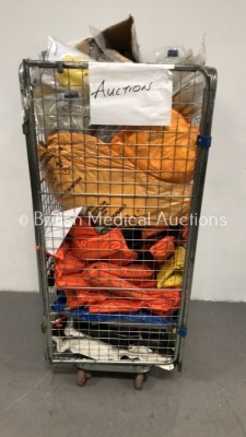 Mixed Cage of Ambulance Equipment Including Hartwell Medical Evac-U-Split Mattress, Ferno Frac Immobiliser and Ambu Perfit Adjustable Collars (Cage N