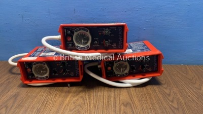 3 x Smith paraPAC 200D MRI Compatible Ventilators with 3 x Hoses