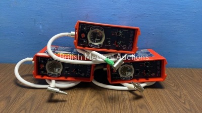 3 x Smith paraPAC 200D MRI Compatible Ventilators with 3 x Hoses