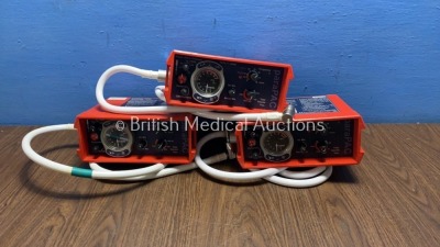 3 x Smith paraPAC 200D MRI Compatible Ventilators with 3 x Hoses