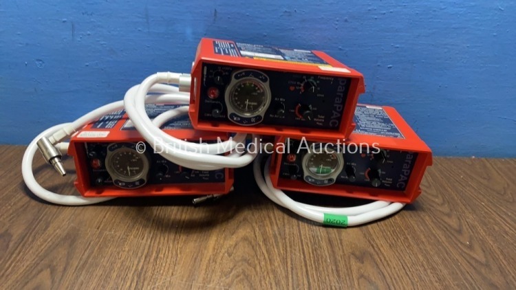 3 x Smith paraPAC 200D MRI Compatible Ventilators with 3 x Hoses