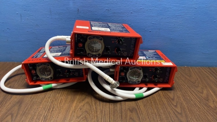 3 x Smith paraPAC 200D MRI Compatible Ventilators with 3 x Hoses