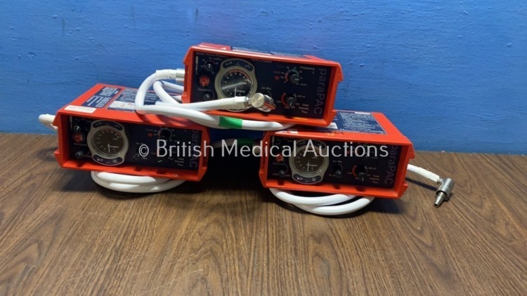 3 x Smith paraPAC 200D MRI Compatible Ventilators with 3 x Hoses