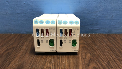 2 x GE E-PRESTN Multiparameter Modules with SPO2, T1-T2, P1-P2, NIBP and ECG Options *Mfds - 05/2009 and 07/2010*