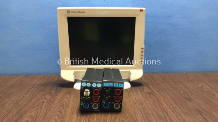 Job Lot Including 1 x Datex-Ohmeda 15" Monitor (Untested Due to No Power Supply, Missing Casing - See Photo), 1 x Datex-Ohmeda M-NESTPR Multiparameter Module with SPO2, T1, T2, P1, P2, SPO2 and ECG + RESP Options *Mfd - 2002* and 1 x Datex-Ohmeda M-ESTPR