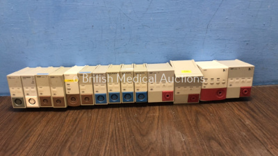 Job Lot of Modules Including 1 x Philips CO2 Module, 1 x ECG/RESP Module, 4 x Philips Temp Modules, 4 x SpO2 Modules and 4 x NBP Module