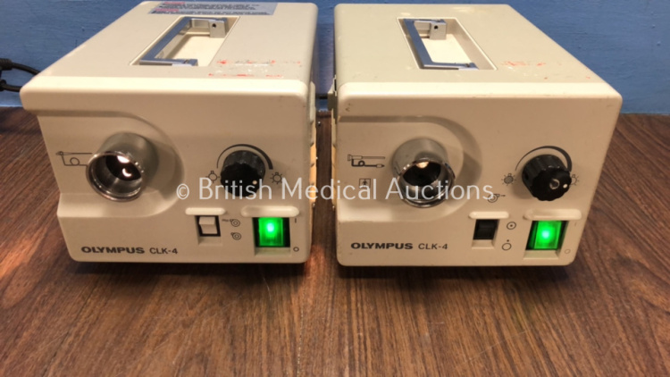 2 x Olympus CLK-4 Halogen Light Source Units (Both Power Up)