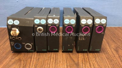 Job Lot of 6 x Datex Ohmeda Modules Including 4 x M-NMT (Some Damaged -See Photo) 1 x M-NESTR and 1 x M-BIS