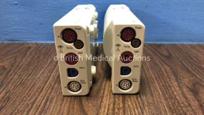 2 x Philips M3001A Patient Modules Both with Option A01C06C12 *Mfd 2011-10 / 2011-10*