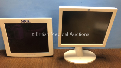 1 x Karl Storz SC-SX19-A1A11 Monitor Screen with Power Supply and 1 x GE CDA19 Monitor Screen (GH)