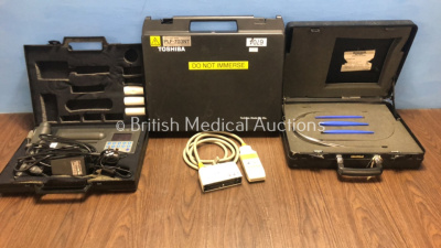 Mixed Lot Including 1 x Toshiba PLF-703NT Linear Array Probe in Case, 1 x Keymed Advanced Dilators in Case and 1 x Micro Medical MicroLab 3300 Spirometer in Case