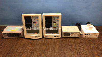 Job Lot Including 2 x Datascope Accutorr Plus Monitors, 1 x Nellcor N-560 Oximeter, 1 x Covidien Vital Vue Light Power Source and 1 x Teledyne TED 200 T7 Oxygen Monitor