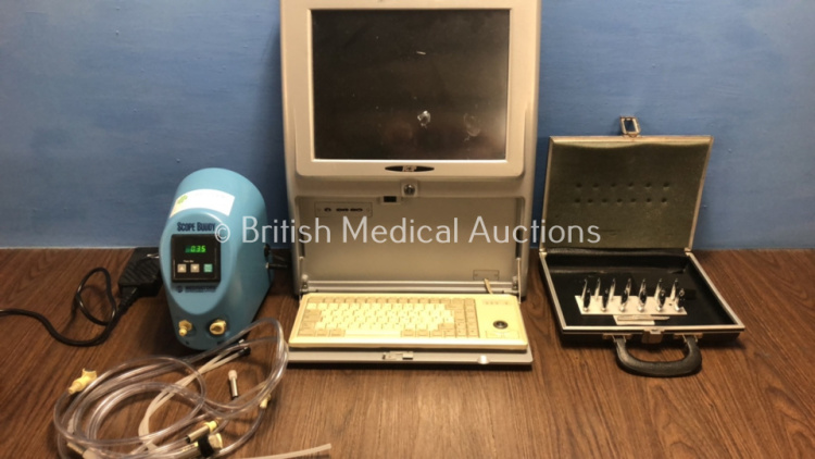 Mixed Lot Including 1 x Medivators Scope Buddy Endoscope Flushing Aid with Power Supply and Accessories, 1 x RDP Display System and 1 x Keymed Dilators in Case