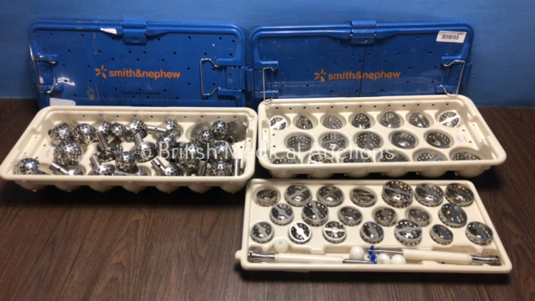 2 x Smith & Nephew Acetabular Reamer Sets in 2 x Trays