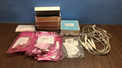 Job Lot Including 14 x GE 400 Series Temperature Cables, 5 x GE Carescape MKT101 Temp Cables, 1 x GE ECG Leadwire Set and 3 x Datex Ohmeda Kit, V Arm Support Assembly Long