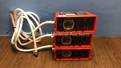 3 x Smith paraPAC 200D MRI Compatible Ventilators with Hoses *0606394 / 0912221 / 1602221*