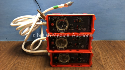 3 x Smith paraPAC 200D MRI Compatible Ventilators with Hoses *0202217 / 160228 / 0202396*