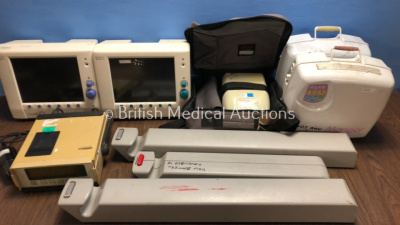 Mixed Lot Including 1 x Deltex Medical Cardio Q, 1 x Deltex Medical Q ODM, 2 x Mangar Airflo Units, 1 x Breas PV 10 CPAP, 1 x Baird BV1 2500 Bladder Scan and 3 x ArjoHuntleigh Hoist Batteries