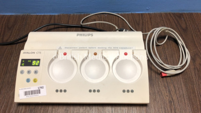 Philips Avalon CTS Fetal Transducer System with 1 x Lead (Powers Up with Damage-See Photo)