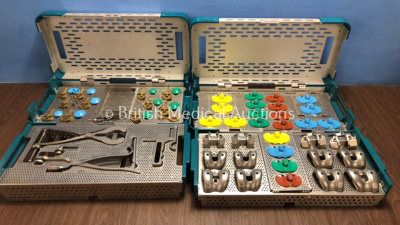 2 x Stryker Triathlon Surgical Sets Including 1 x PS Femoral and Tibial Trialing and 1 x Patella Prep and Trialing