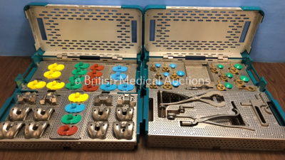 2 x Stryker Triathlon Surgical Sets Including 1 x PS Femoral and Tibial Trialing and 1 x Patella Prep and Trialing