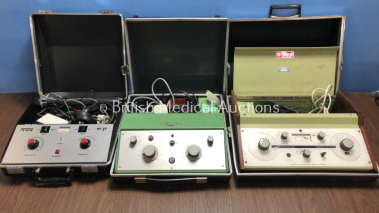 Job Lot Including 1 x Kamplex TA 155B Audiometer, 1 x Kamplex AD12 Audiometer and 1 x Peters AP 27 Audiometer All with Accessories