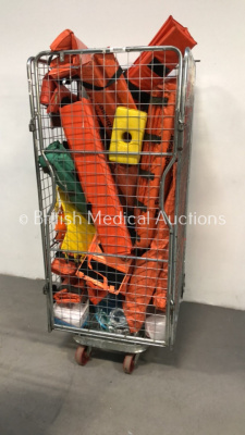 Mixed Cage of Ambulance Equipment Including Ferno Frac-Immobiliser and Burn Shields (Cage Not Included - Out of Date)