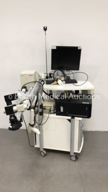 Jaeger MS-PFT Analyzer Unit with Accessories and Monitor on Table (HDD REMOVED)