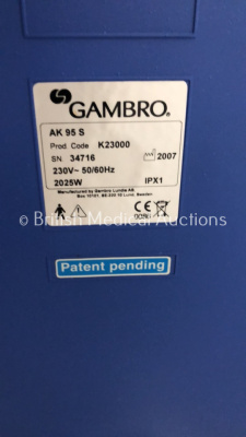 3 x Gambro AK95 S Dialysis Machines (All No Power) - 3