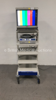 CTL Medical Stack Trolley with Sony Trinitron Monitor, Zeiss MediLive Advanced Digital Camera Control Unit and Cables (Powers Up) *C*