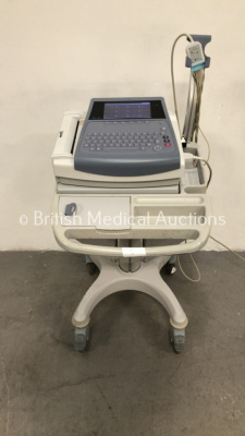 GE MAC 1600 ECG Machine on Stand with 10 Lead ECG Leads (Powers Up)